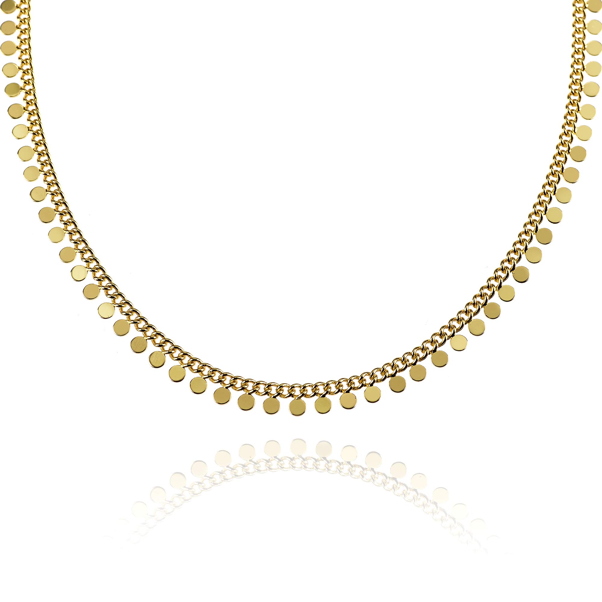 namana Gold Choker Necklaces for Women. Elegant Gold Necklace with Disc Charms. Gold Necklaces for Women with Gift Box