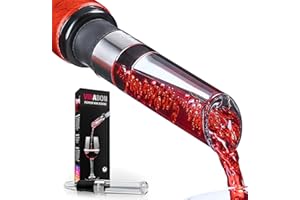 VINABON Premium 2025 Aerating Pourer and Air Aerator Decanter Spout for Enhanced Wine Flavor and Bouquet, Includes WineGuide 