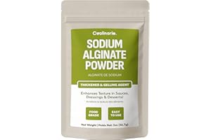 Coolinario Sodium Alginate Powder (2 Oz) Premium Thickener & Gelling Agent for Sauces, Desserts & Molecular Gastronomy | Idea