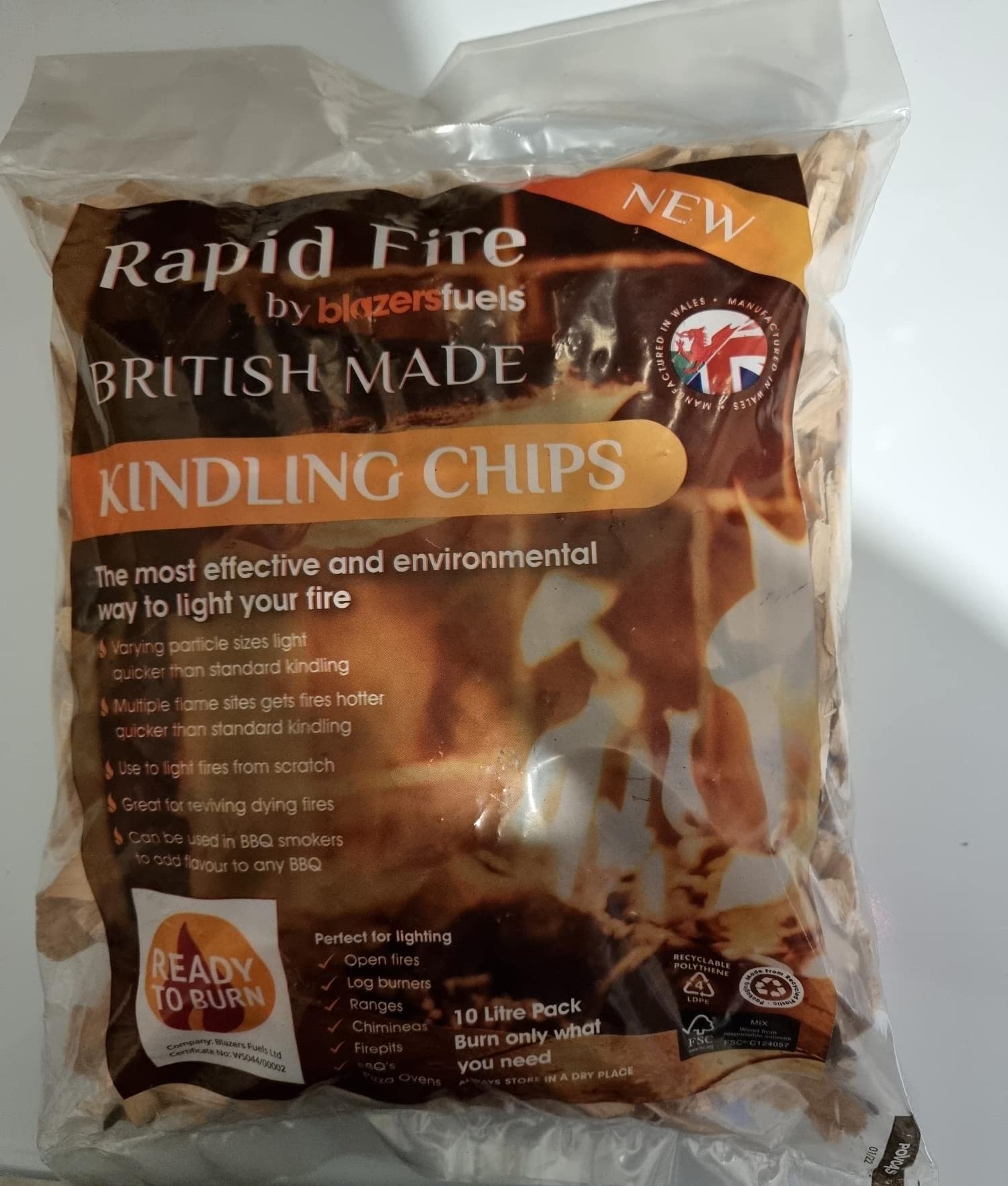 Blazers Rapid Fire Kindling Chips Large 3kg