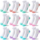 Bemeol Girls Socks 12 Pairs Ankle Athletic Socks Cotton Sports Sock For Little Big Kids