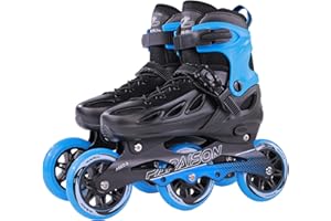 PAPAISON Adult Adjustable Inline Skates for Men Women with 3 100mm Wheels, Outdoor Blades Female Male Fitness Speed Racing Skates, Roller Skates for Teens Boys Girls