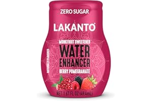 Lakanto Sugar Free Water Enhancer - Sweetened with Monk Fruit Sweetener and Erythritol, On the Go Liquid H2O Hydration, Zero Sugar, Naturally Flavored - Berry Pomegranate (1.67 fl oz - Pack of 1)