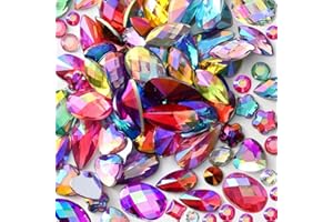VADQZA 600PCS Mixed 12 Colors AB Colorful Gems Rhinestones Jewels for Crafts, Flatback Crystal Bedazzling Gemstones Rhinestone for Crafting Halloween Cosplay Party Embellishments Decorations