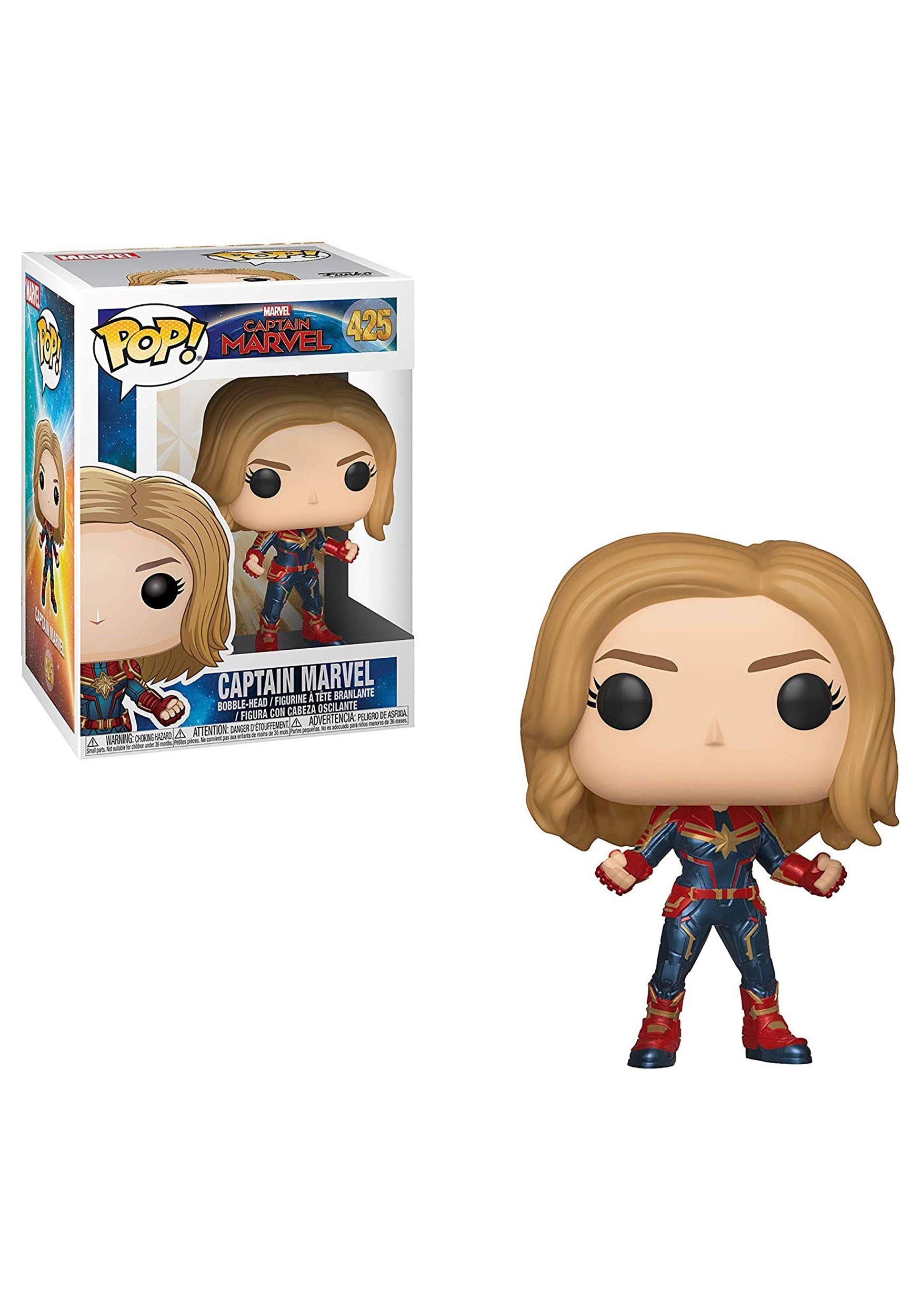 Funko POP! Bobble Captain Marvel - 1/6 Odds for Rare Chase Variant [Styles May Vary] - Collectable Vinyl Figure - Gift Idea - Official Merchandise - Toys for Kids & Adults - Movies Fans — image 1