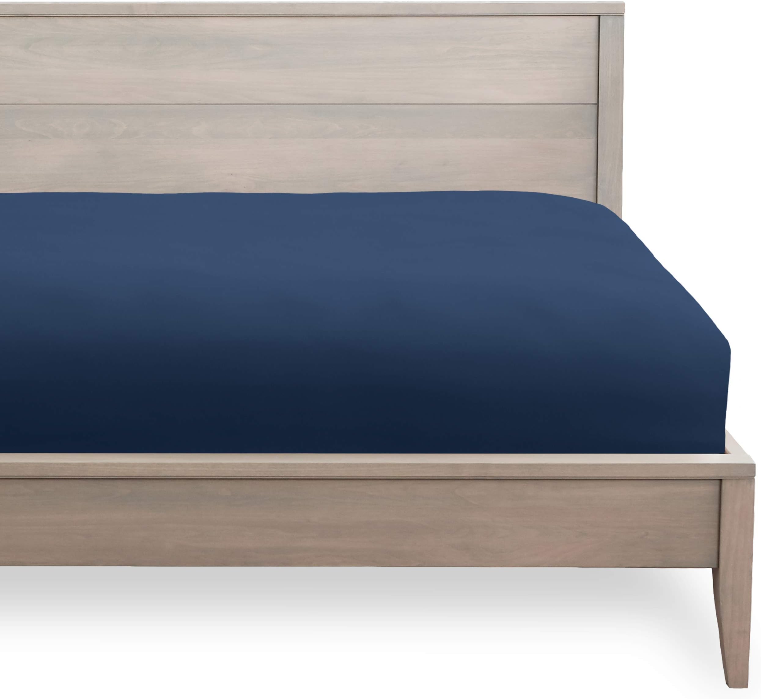 Bare Home Fitted Bottom Sheet Split King - Premium 1800 Ultra-Soft Wrinkle Resistant Microfiber - Hypoallergenic - Deep Pocket - 2 Twin XL Fitted Sheets (Split King, Dark Blue)