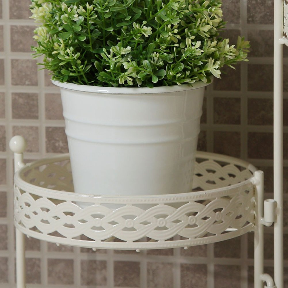 L;IAN Soporte de Flores de Hierro Forjado Plegable Giratorio ...