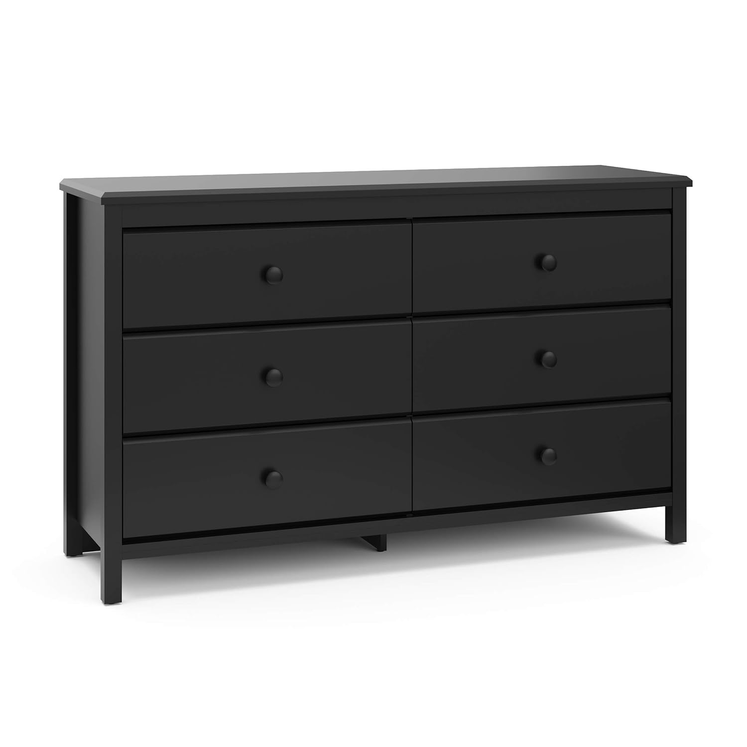 Storkcaft Alpine 6 Drawer Dresser (Black) – Stylish Storage Dresser Chest for Bedroom, 6 Spacious Drawers with Handles, Coordinates with Any Kids Bedroom or Baby Nursery : Baby