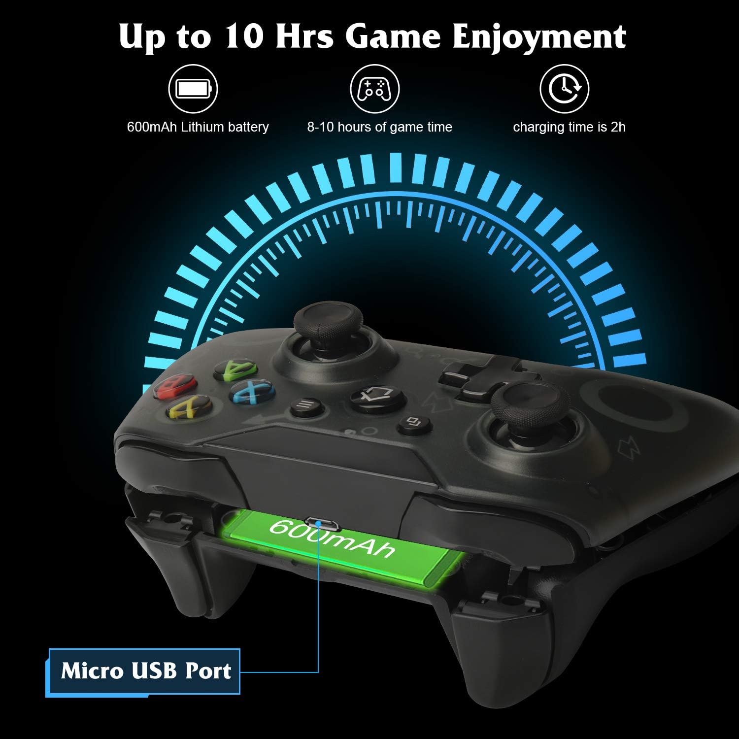 [2020 Newest Version] Xbox One Wireless Controller, W&O Wireless PC Gamepad with 2.4GHZ Wireless Adapter, Compatible with Xbox One/One S/One X/P3 Host/Windows 7/8/10 (Black): Computers & Accessories