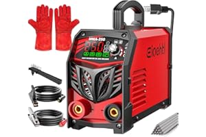 EIOEHTL 250Amp Stick Welder 110V/220V Dual Voltage, with LED Display ARC Welding Machine w/Hot Start, IGBT Inverter, Portable Welder with Complete Kit (10 Rods, Clamps, Gloves), Anti-Stick for Home/Diy/Farm