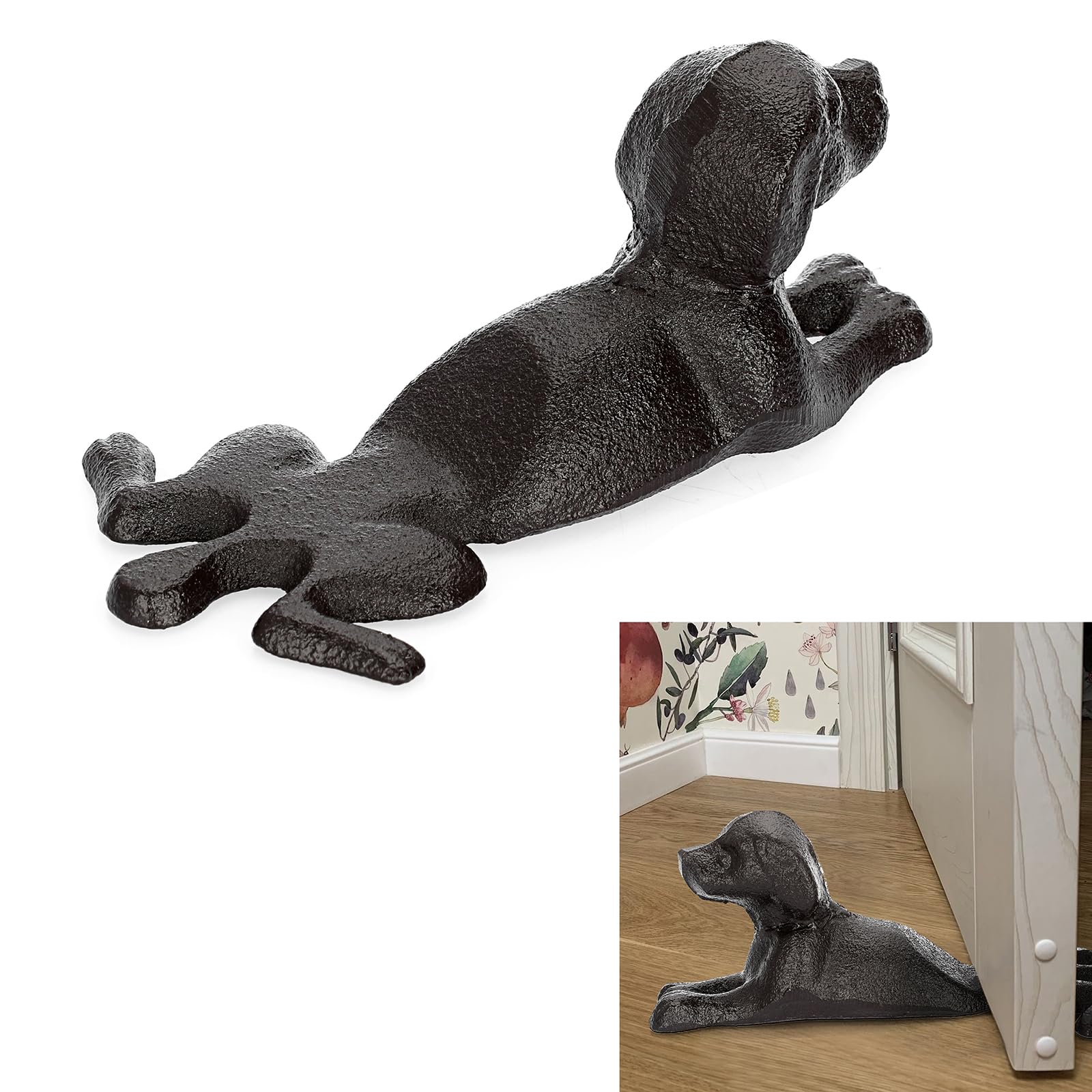 Photo 1 of Sumnacon Cast Iron Door Stop - Heavy Duty Rustic Door Stopper Avoid Drilling Hole, Vintage Metal Door Wedge on Floor Surface for Home Office Commercial Industrial Dachshund
