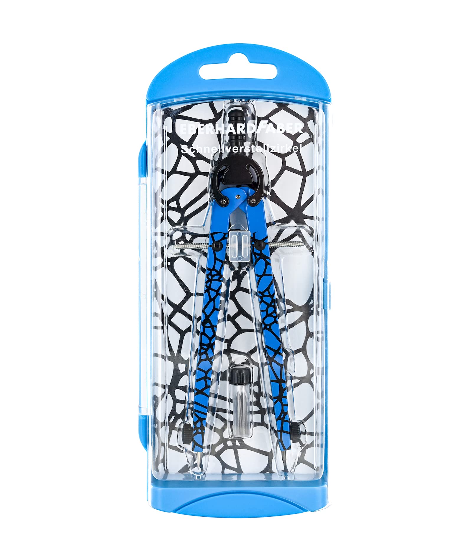 Eberhard Faber 571702 Spring Bow Compass in Case Neon Blue