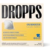 Dropps Oxi Booster Pods, Unscented (64 Count) - Laundry Whitener &amp; Stain Remover | Free &amp; Clear | Laundry Booster | Chlorine-Free Bleach Alternative | Clean Ingredients | Plastic-Free Packaging