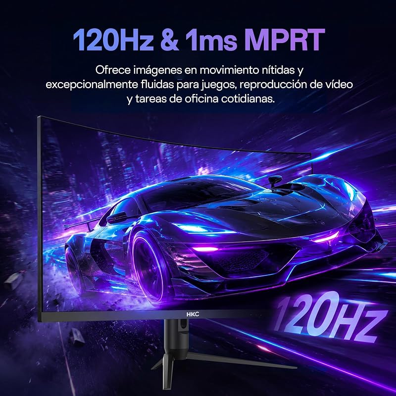 Monitor curvo para jogos 34 polegadas UWQHD(3440x1440) VA 120Hz, 1ms MPRT