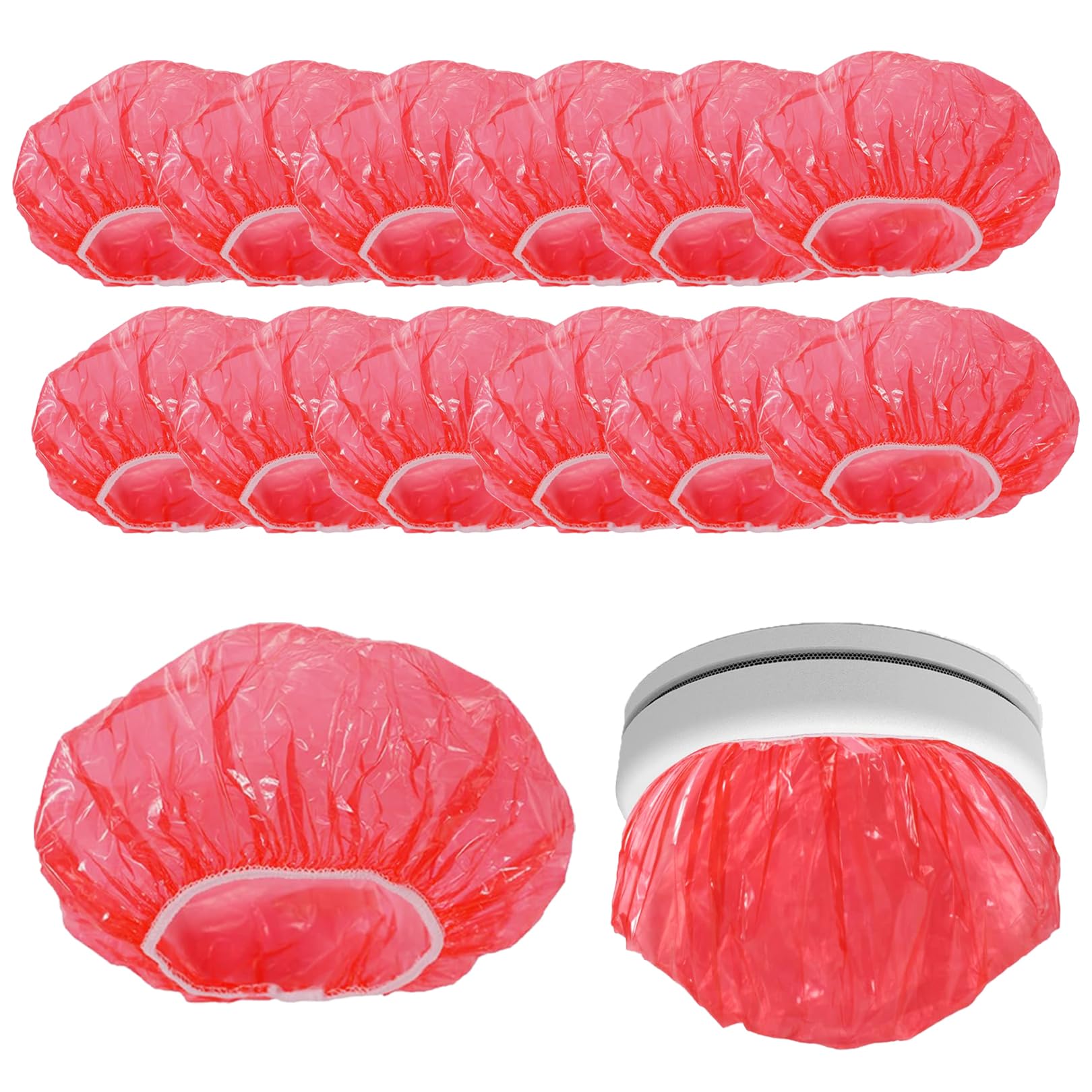 25pcs Red Smoke Detector Cover,Small Smoke Alarm Dust Cover Fire Alarm Dust Covers,Reusable Plastic Stretch Elastic Thickened Alarm Dust Cover Fire Alarm Cap for Home Kitchen Cooking Baking