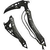 Folding Sickle Knife With Sheath, Quick Release Tactical Survival Tool with Safety Lock,Glass Breaker, Portable Outdoor Garden Pruning Tool