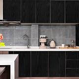 Abyssaly Black Vinyl Wrap Wood Effect Self Adhesive 40cm x 500cm view 4