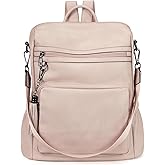 CLUCI Backpack Purse for Women Fashion Two Toned Leather Designer Travel Large Ladies Shoulder Bags with Tassel pink