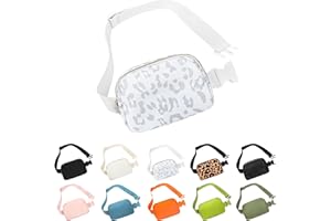 Frenou Waist Belt Bag Fashion Fanny Women and Men Gift Waist Pack With Adjustable Strap For Travel Running Hiking Walking Leopard White
