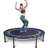 KOKSRY 40" Mini Trampoline for Adults, Fitness Rebounder with Elastic Bands, Indoor Exercise Trampoline, Low Impact Workout Equipment for Home Gym, Cardio Training, Quiet Bounce Rebounder
