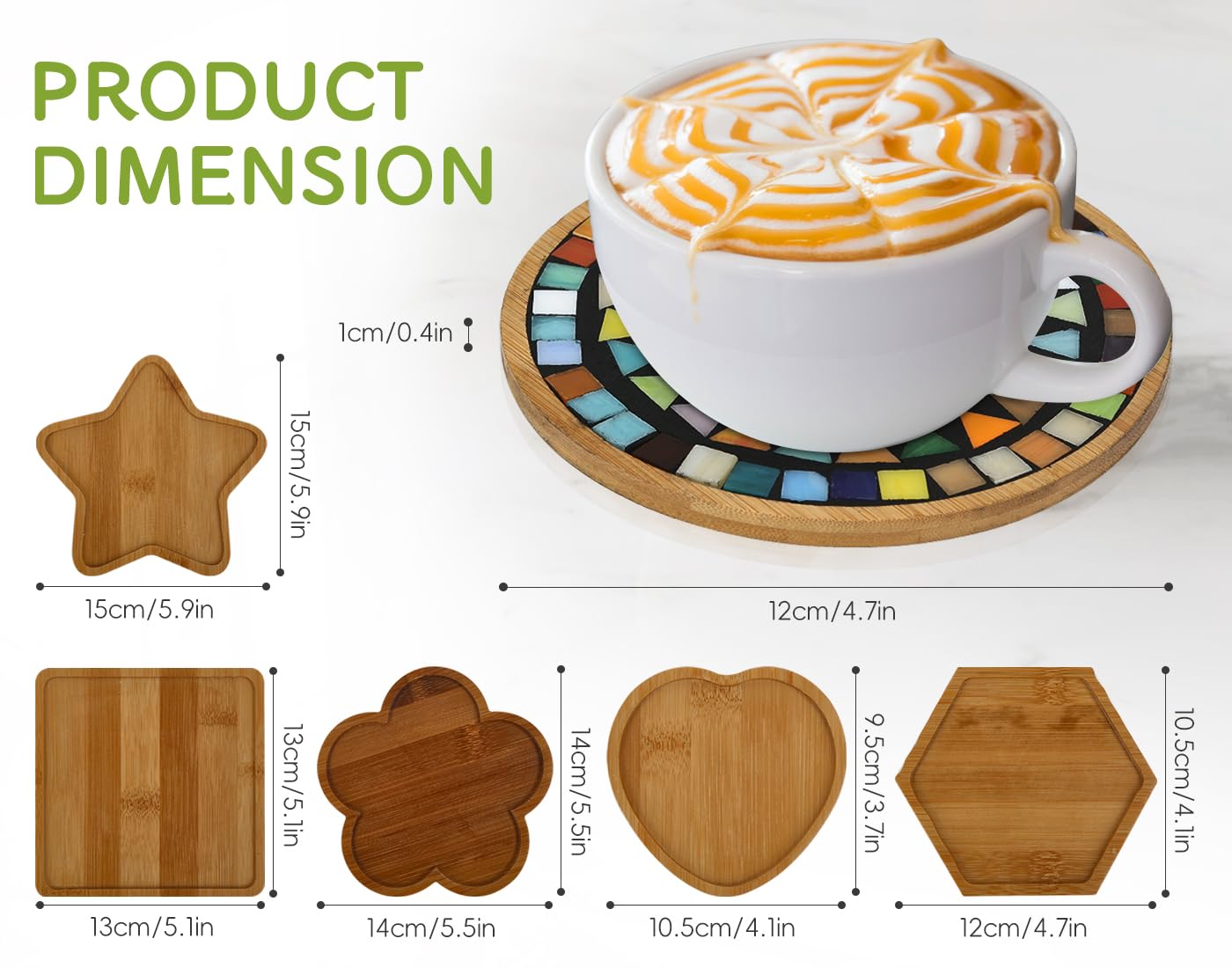 Lanyani 6pcs Wooden Mosaic Base, Various Shapes Substrates for Mosaic Crafts DIY Mosaic Tiles Coaster Base…