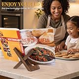 PUERSI Wooden Recipe Book Stand Farmhouse Kitchen Display Holder view 2