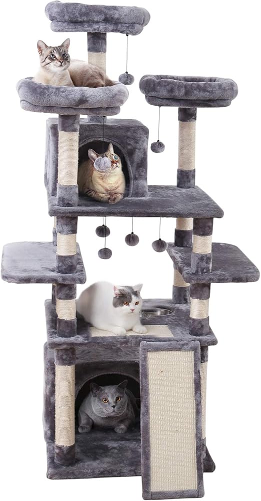 cat tree food bowl