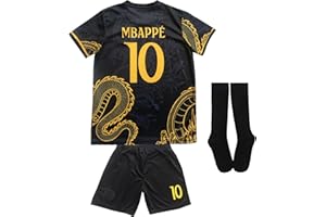 LeenBD Mbappe No #10 Madrid Special Dragoon Edition Kids Soccer Jersey Shirts Football Futbol Socks Set Youth Sizes