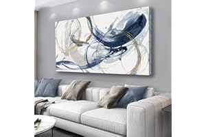 Canvas Wall Art Abstract Art Paintings Blue Fantasy Colorful Graffiti on White Background Modern Artwork wall Decor for Livin