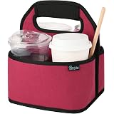 Good E‘s 4-fach Getränketräger – Isoliert, Wasserdicht, Mit Ledergriff, Für Kaffee & Flaschen (16–24 Oz), Schwarz