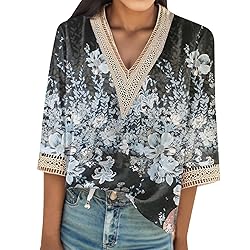 Cheifay Tank Tops Women Black 3/4 Sleeve Shirts for