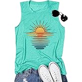 Summer Beach Graphic Tees for Women Sun Salt Sand Shirts Palm Tree Sunset Casual Vacation Tops