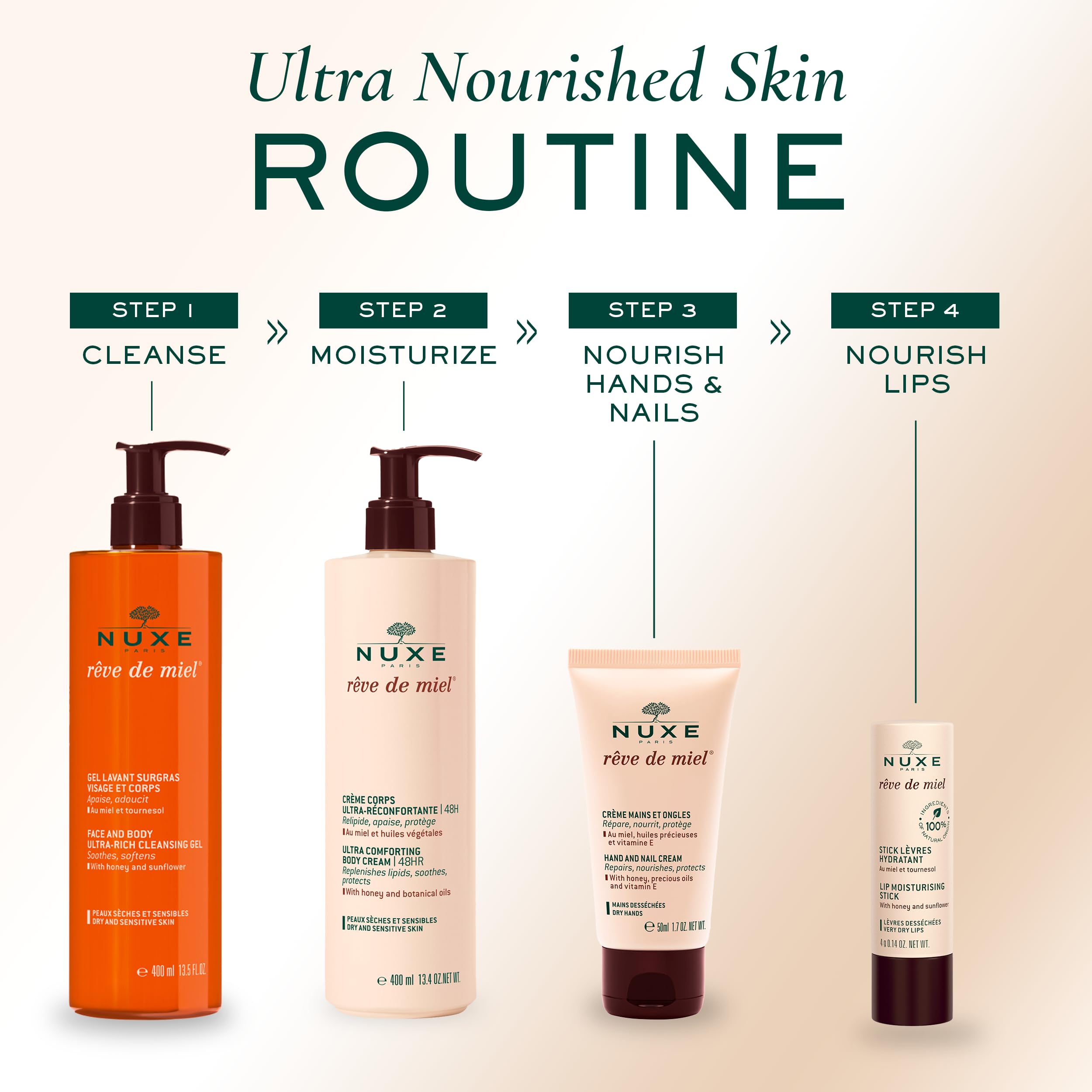 NUXE Rêve de Miel Lip Stick - 100% Natural Organic Moisturizer for Cracked & Dry Lips With Shea Butter & Vitamin E, 0.14 Oz