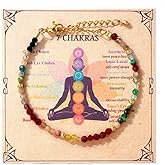 Opalencian 7 Chakra Healing Crystal Beaded Adjustable Bracelets for Women,Dainty Gemstone Natural Stone Beads Friendship Bracelet,Spiritual Handmade Fashion Charm Jewelry Gifts