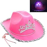 GiftExpress CHILD LED Blinking Pink Tiara Cowgirl hat Light Up Cowboy Hat - CHILD SIZE