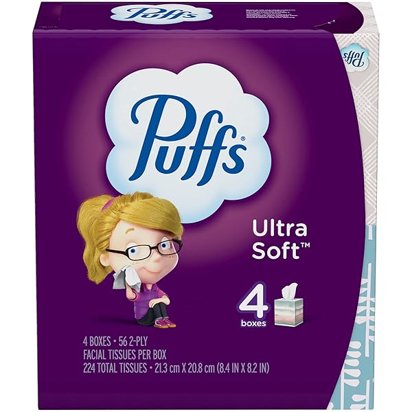 PUFFS 2675854 ULTRA SOFT & STRONG STANDARD FACIAL TISSUES 2-PLY 56 SHEETS/BOX