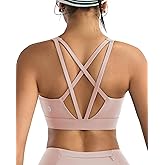 RUNNING GIRL Sports Bras for Women High Support, Molded Cup High Impact Sports Bras with Sewn in Pads Strappy Yoga Bra