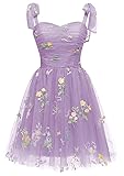 Tulle Prom Dresses Short for Teens Flower