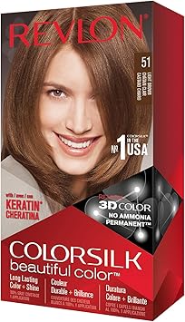 Revlon Colorsilk Beautiful Color Coloration Permanente Des Cheveux Avec Technologie Au Gel 3d Et Keratine Teinture Avec Couvrance A 100 Des Cheveux Blancs 51 Chatain Clair Amazon Fr Beaute Et Parfum