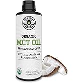 MCT Oil Organic - C10 C8 MCT Oil for Sustained Mental Energy & Focus Support - MCT Oil Organic For Coffee, Smoothies, & More - Palm Free Vegan Keto & Paleo Friendly 16 Fl Oz - Non-GMO - Aceite De Coco