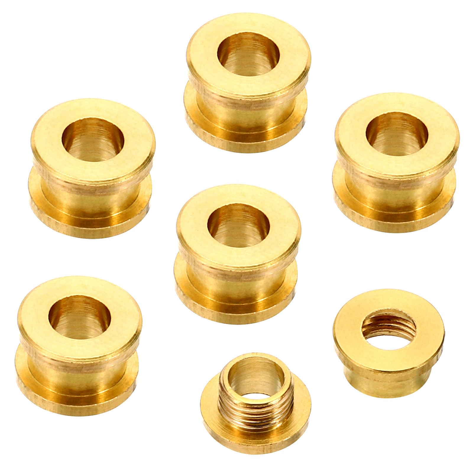 PATIKIL 5mm(1/5 Inch) Solid Brass Hole Eyelets, 6 Pcs Flat Self Backing Grommets with Washer for Leather Craft, Brass Tone — image 1