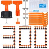 Tile Leveling System Kit,300pcs Reusable 1/16" Tile Leveler Spacers+1500pcs Cross-shaped Tile Spacers+6pcs Wrench+1pack 1/16" Replaceable Spare Steel T-Pin,Tools for Wall Floor Tile Adjustment