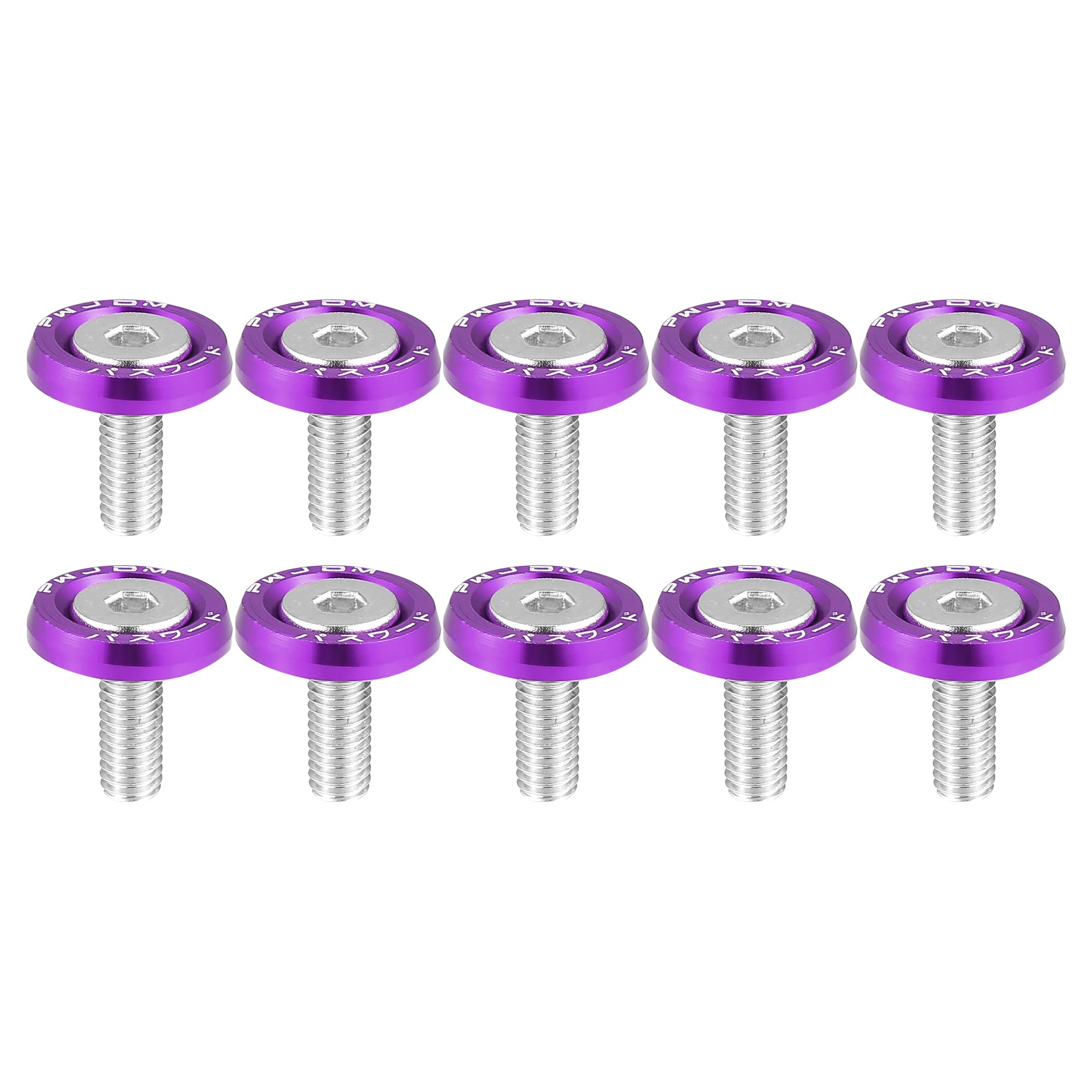 X AUTOHAUX 10pcs Fender Washer Bumper Washer M6 Bolts Engine Bay Dress Purple