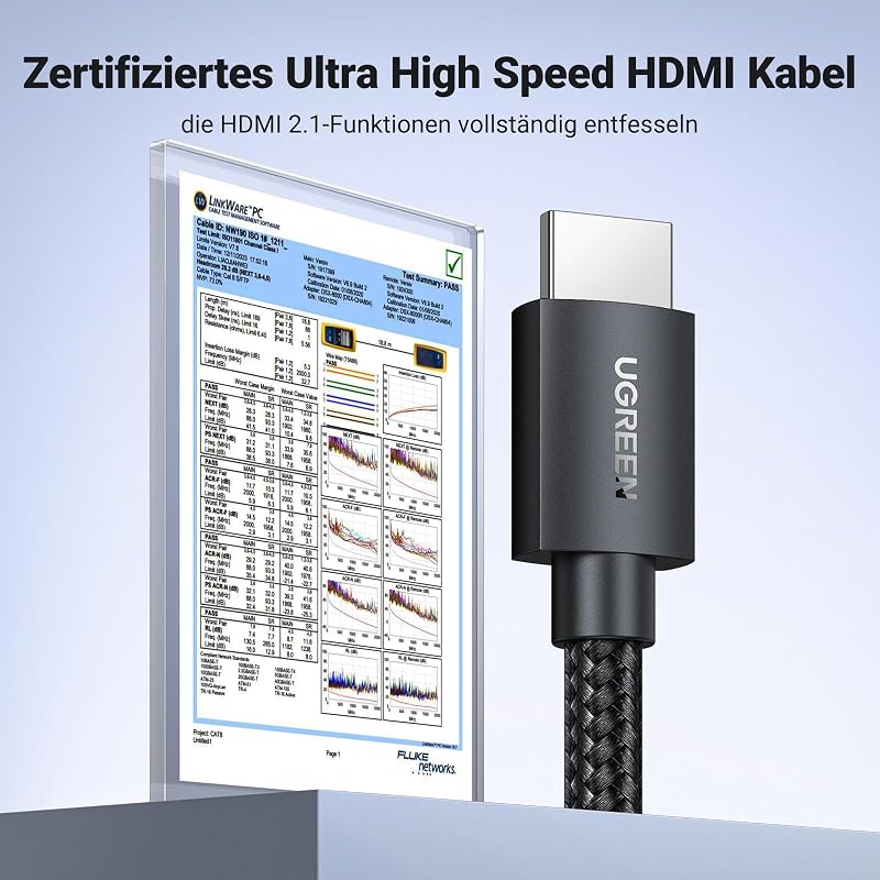 HDMI 2.1 Kabel, zertifiziert, 8K@60Hz, 4k@240Hz/120Hz, 48Gbps, 2M