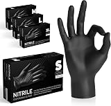 The Real Touch Black Nitrile Gloves Small Box of 100 Powder Free