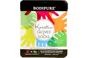BODIPURE Keratin Gloves and Socks Combo Pack – Moisturizing Gloves and Socks for Dry Hands and Cracked Heels - 1 Pair Each
