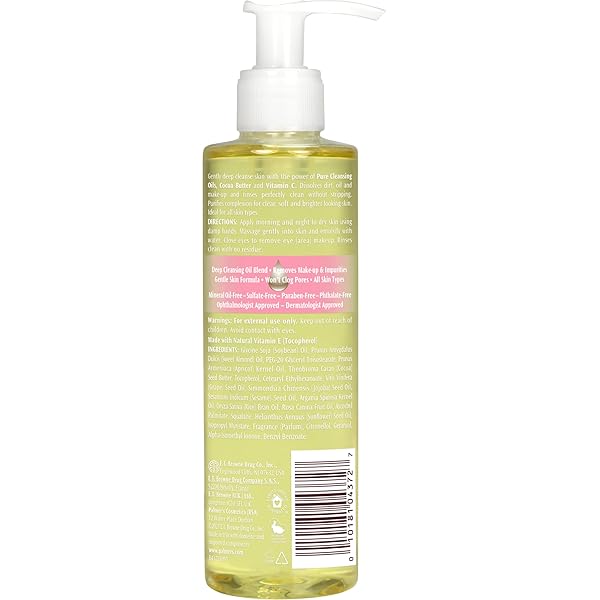 PALMER’S COCOA BUTTER FORMULA SKIN THERAPY CLEANSING OIL, GENTLE MAKEUP REMOVER WITH ROSEHIP OIL AND VITAMIN C, 6.5 OUNCE