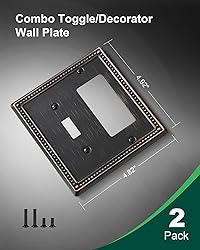 TREEWELL 2-Pack Combo Toggle/Decorator Light Switch