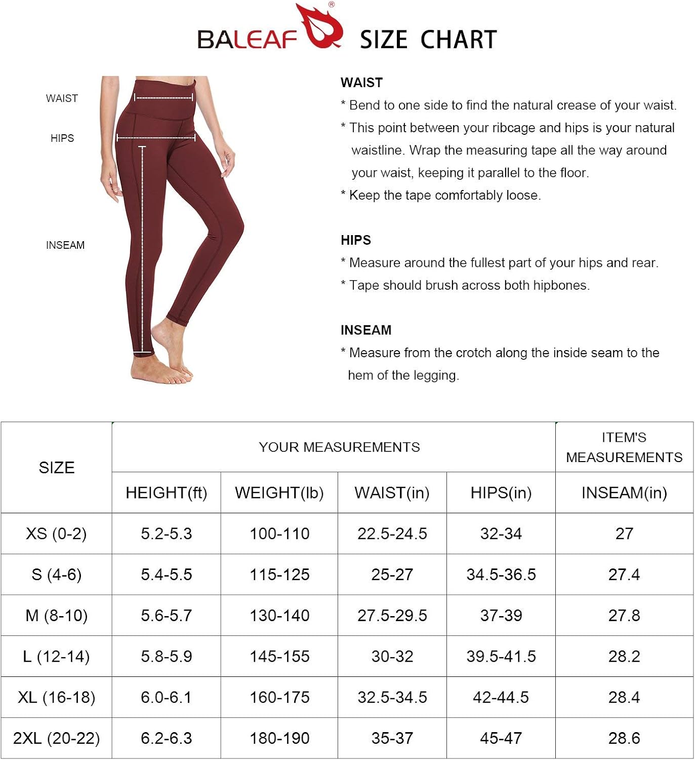 BALEAF Women's 20" / 28" High Waisted Yoga Leggings Workout Capri Tummy Control Pants with Pocket(Plus Size/Regular): Clothing