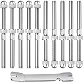 BLIKA 10 Pack 1/8" Cable Railing Swage Threaded Stud Tension End Fitting | For Deck Stair Cable Railing, T316 Stainless Steel, Cable Railing Tensioner 1/8" for 2"x2" Wood/Metal Post